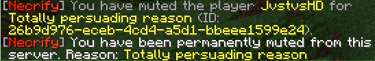 Message shown when muted