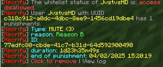 User info