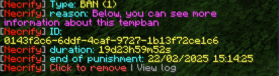 Punishment info